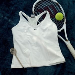 Classic White Nike Mesh Back Athletic Tank Top